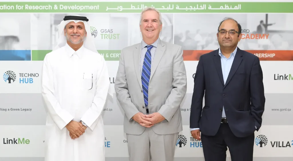 Meeting between IETA President Dirk Forrister and GORD Founding Chairman Dr. Yousef Alhorr discussing regional carbon markets and climate action collaboration
