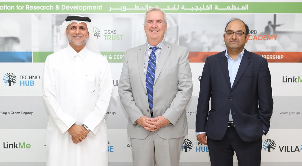 Meeting between IETA President Dirk Forrister and GORD Founding Chairman Dr. Yousef Alhorr discussing regional carbon markets and climate action collaboration