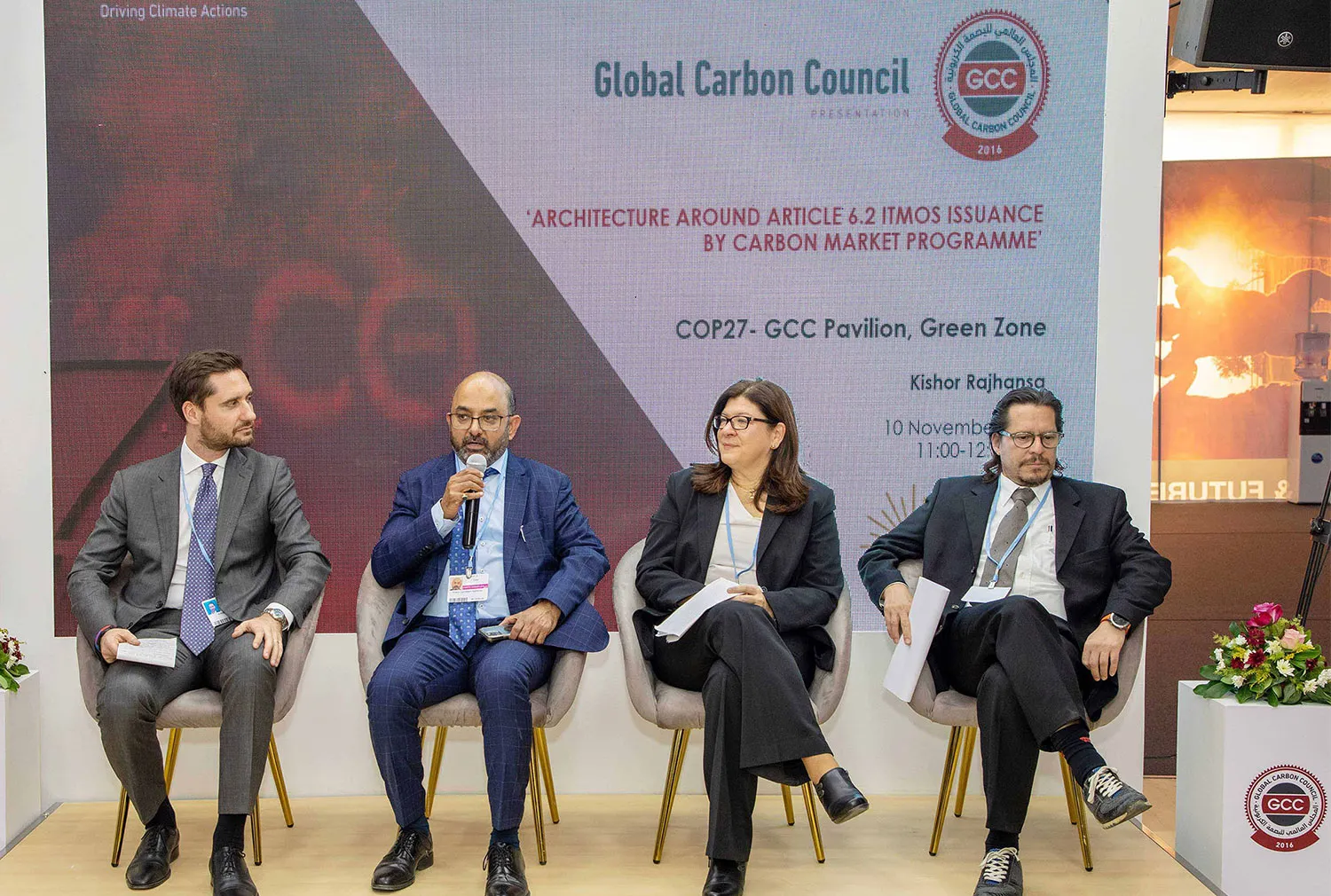 GCC’s Chief Operations Officer (COO), Mr. Kishor Rajhansa delivers a keynote at COP27, sharing GCC’s vision and efforts to advance carbon offsetting in the global south.